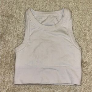 ALO YOGA White Ribbed Crop Tank Top - Women
